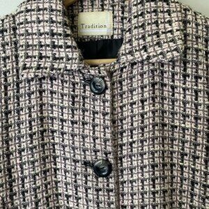 Vintage tweed style peacoat blazer